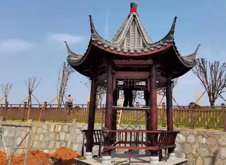 古建六角涼亭