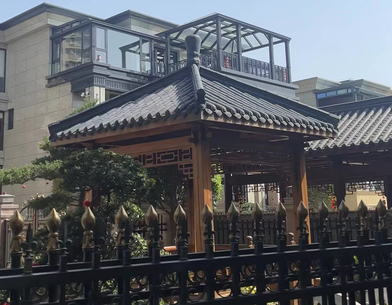 防腐木涼亭